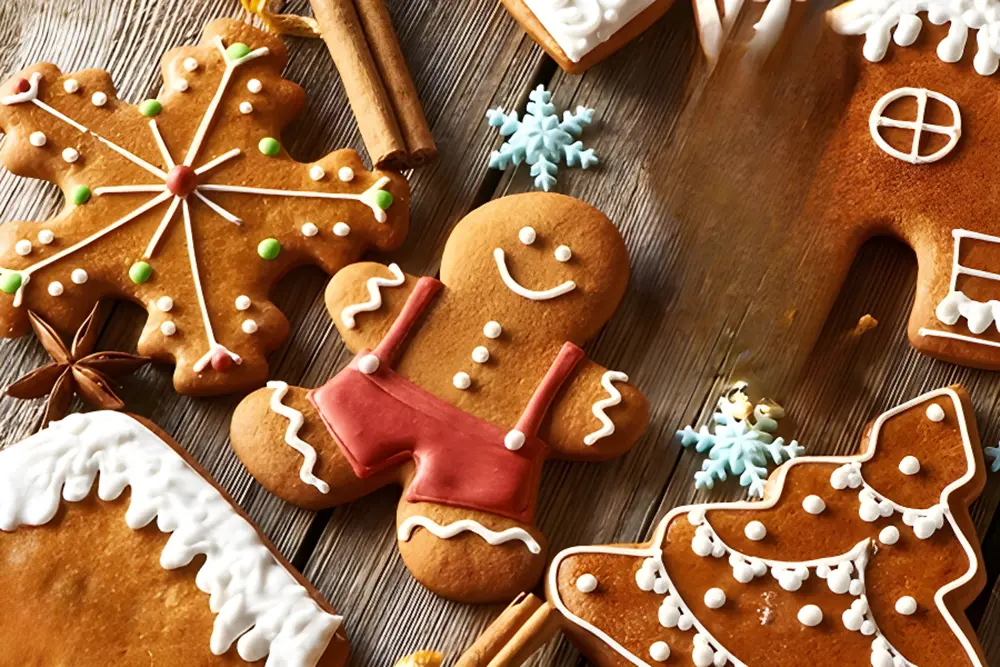 Galletas de jengibre decoradas con glaseado