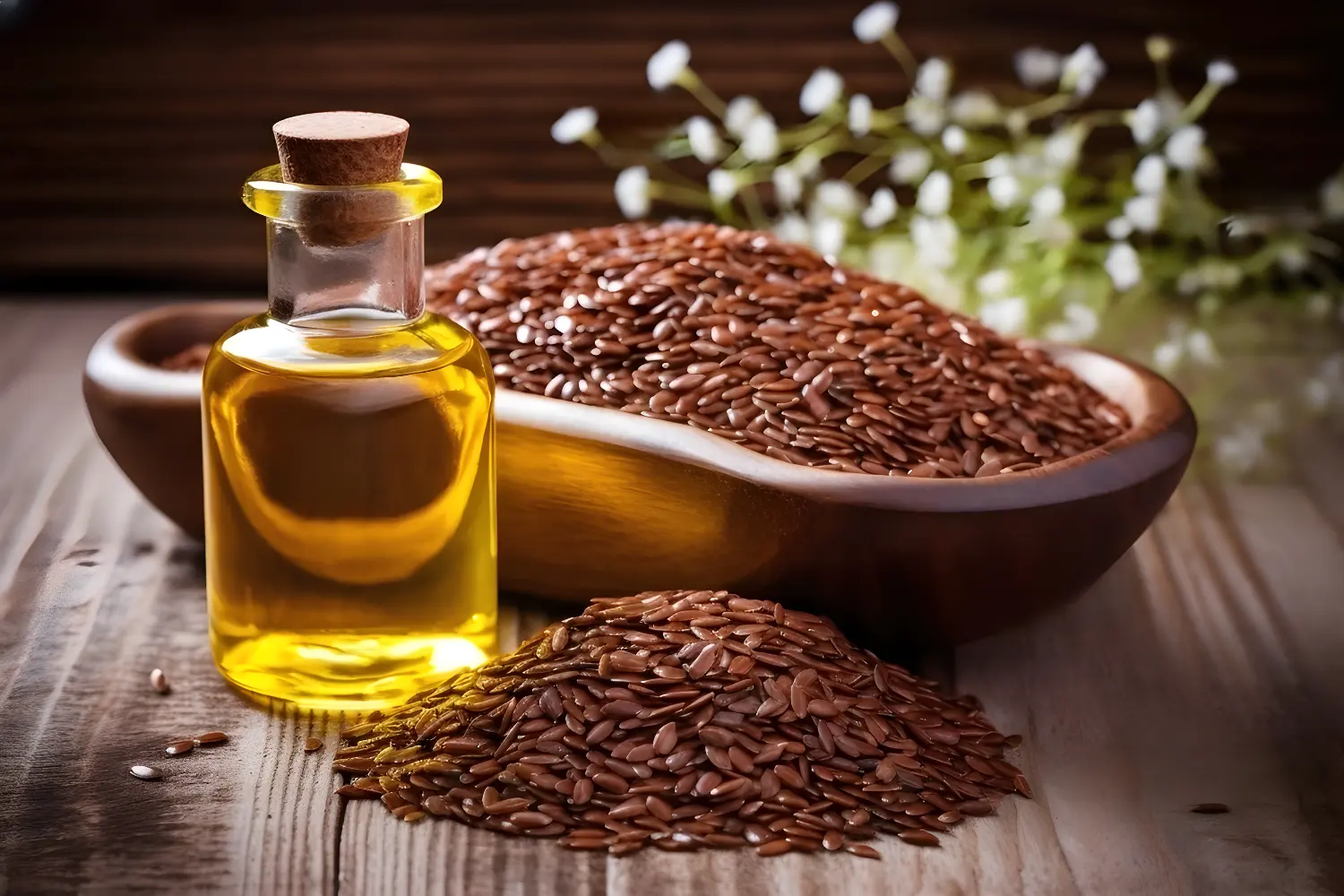 Aceite de linaza en frasco de vidrio SweeNuts