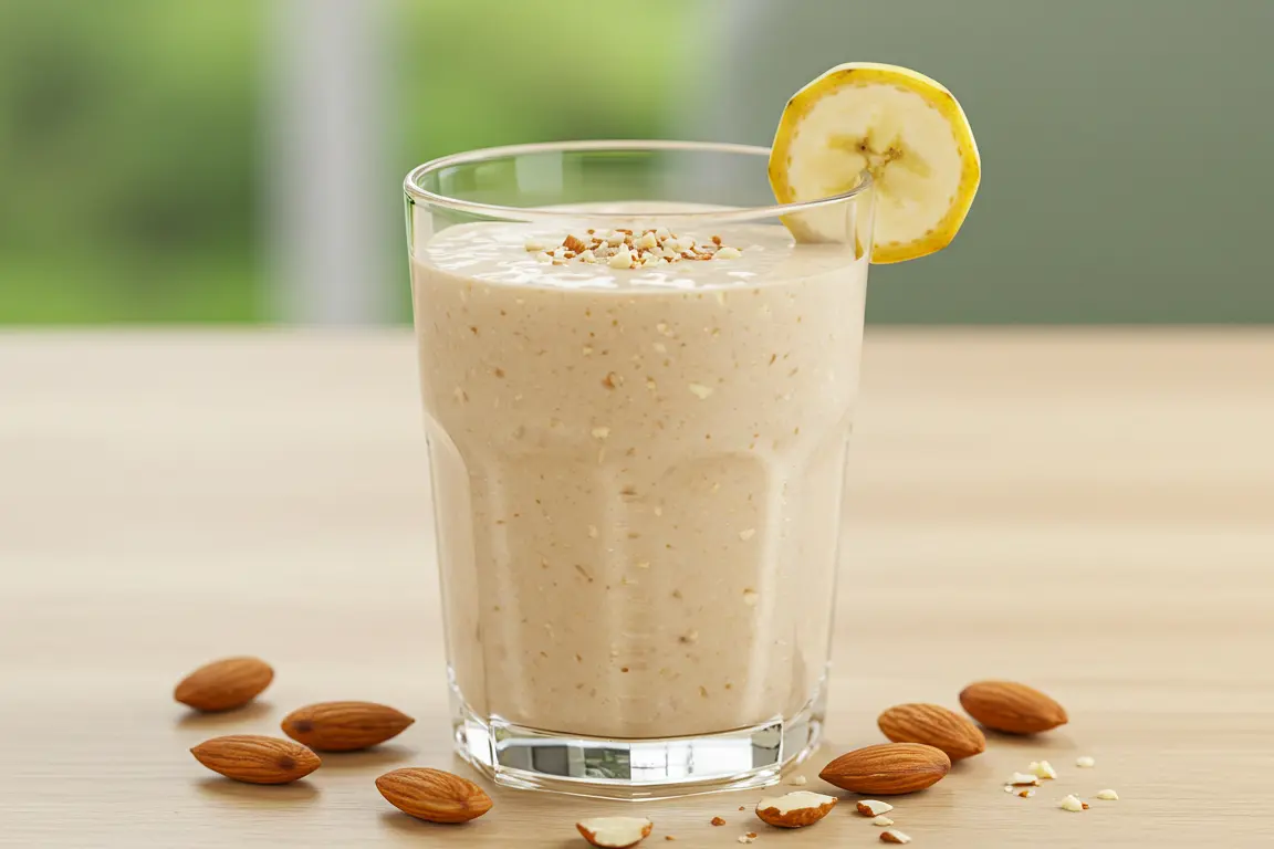 batido almendras banana
